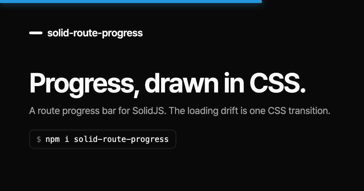 Progress, drawn in CSS
